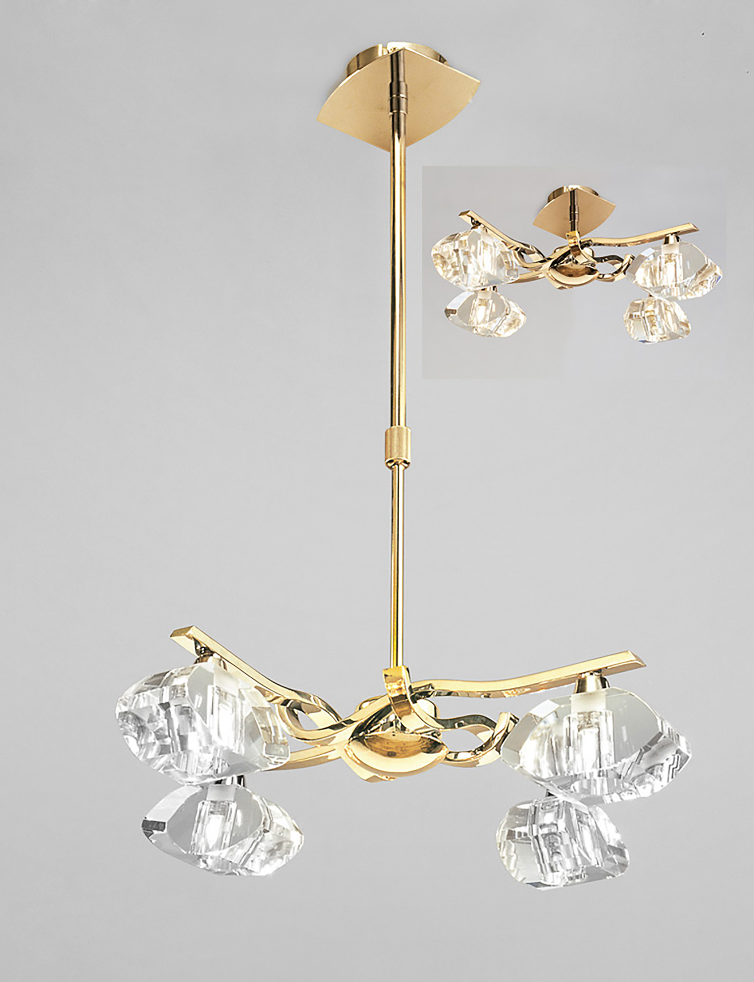 Alfa French Gold Ceiling Lights Mantra Multi Arm Fittings